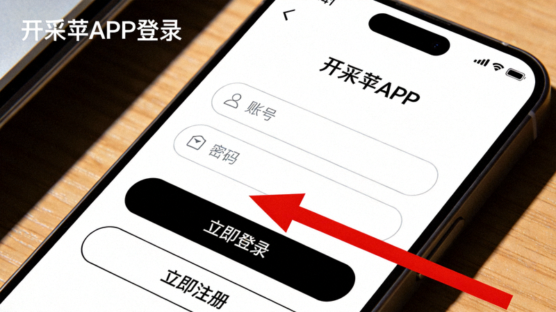 开云APP登录界面截图，红色箭头指向‘立即注册’按钮